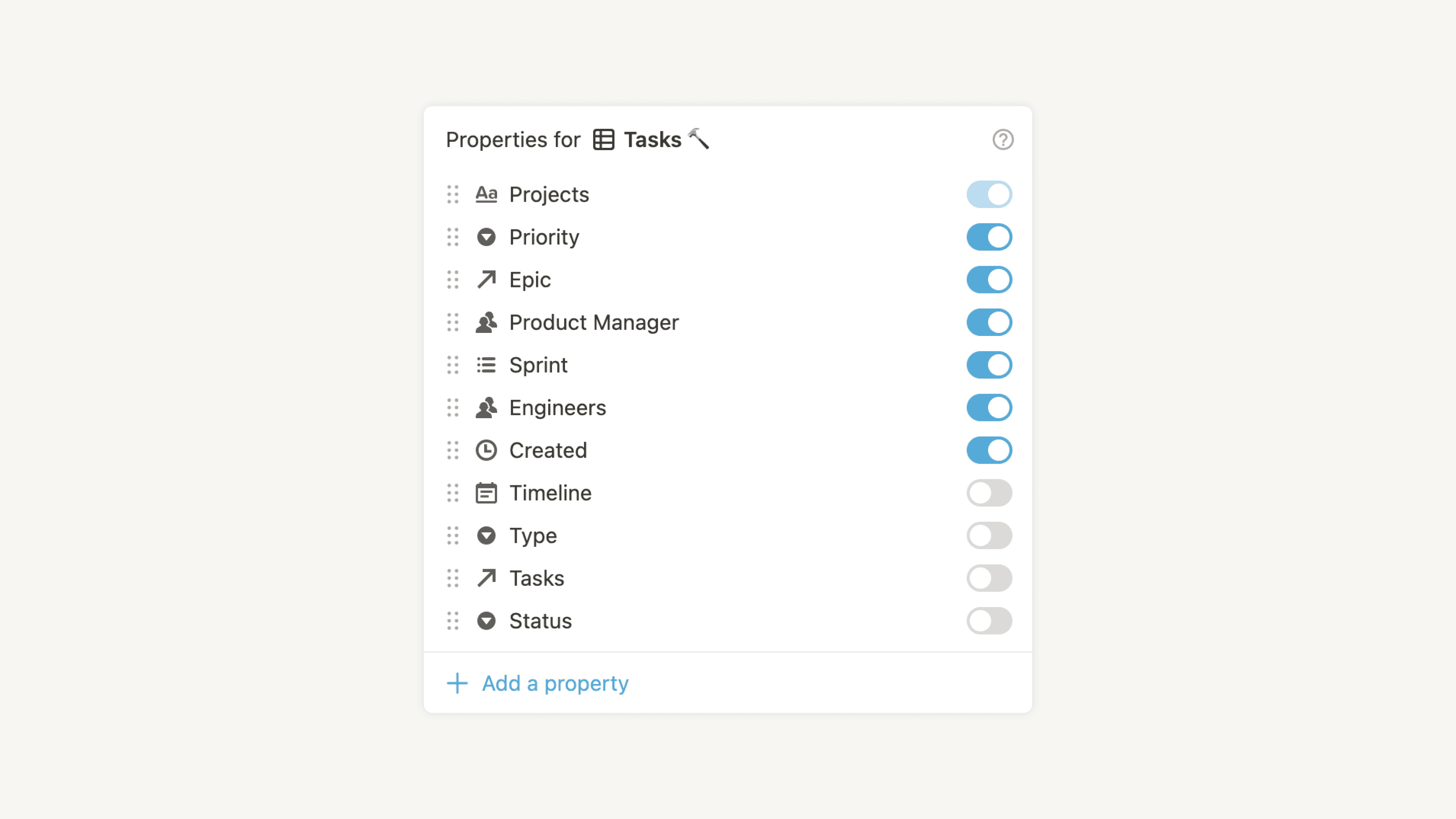 Database properties - hero
