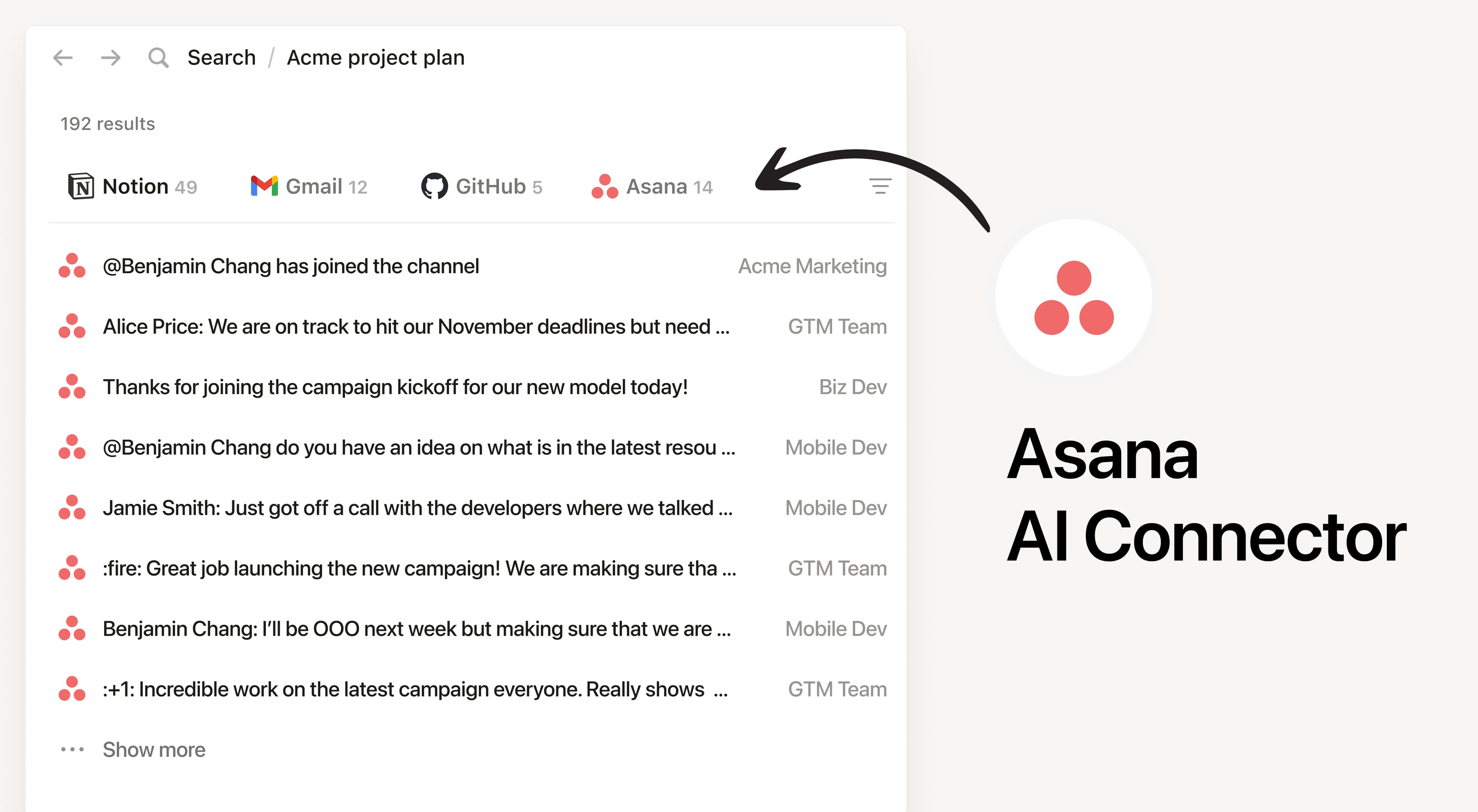 חיבור AI של Asana