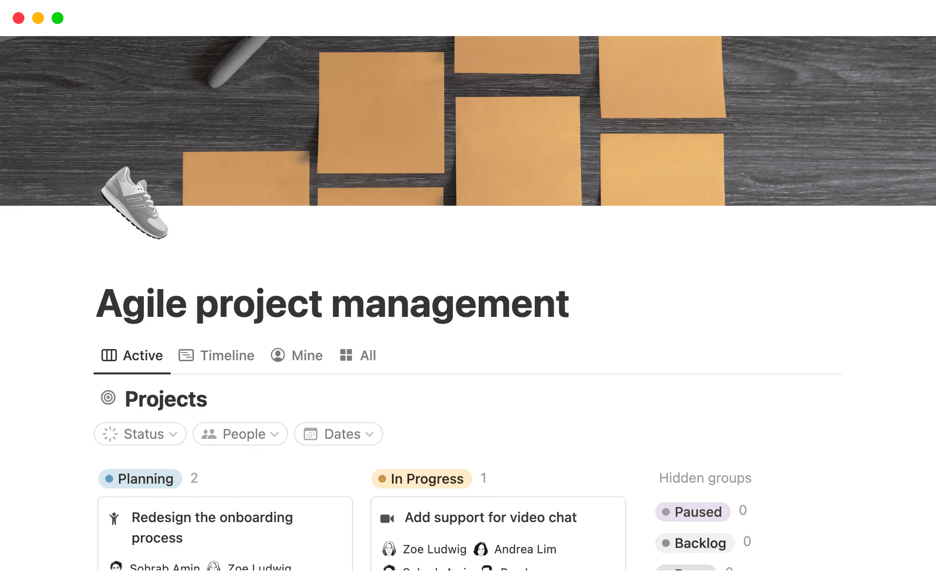 Notion Agile framework template